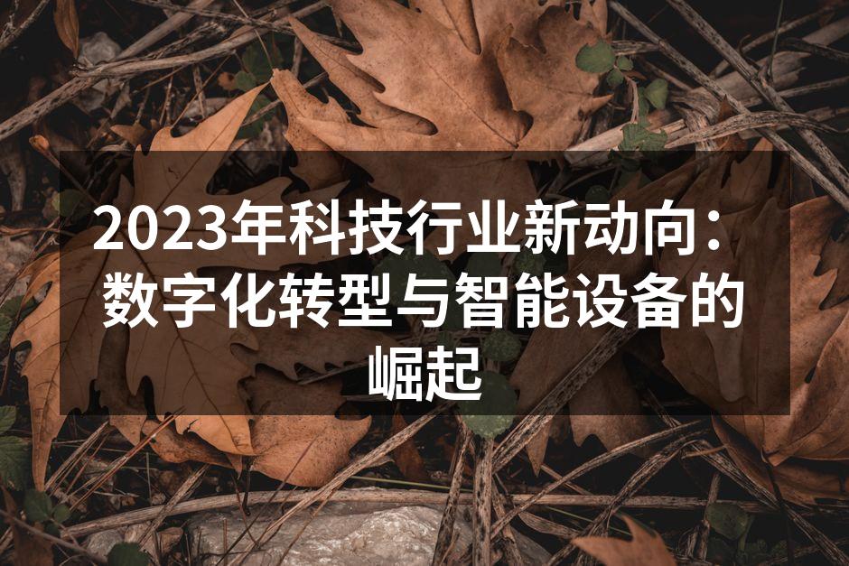 2023年科技行业新动向：数字化转型与智能设备的崛起